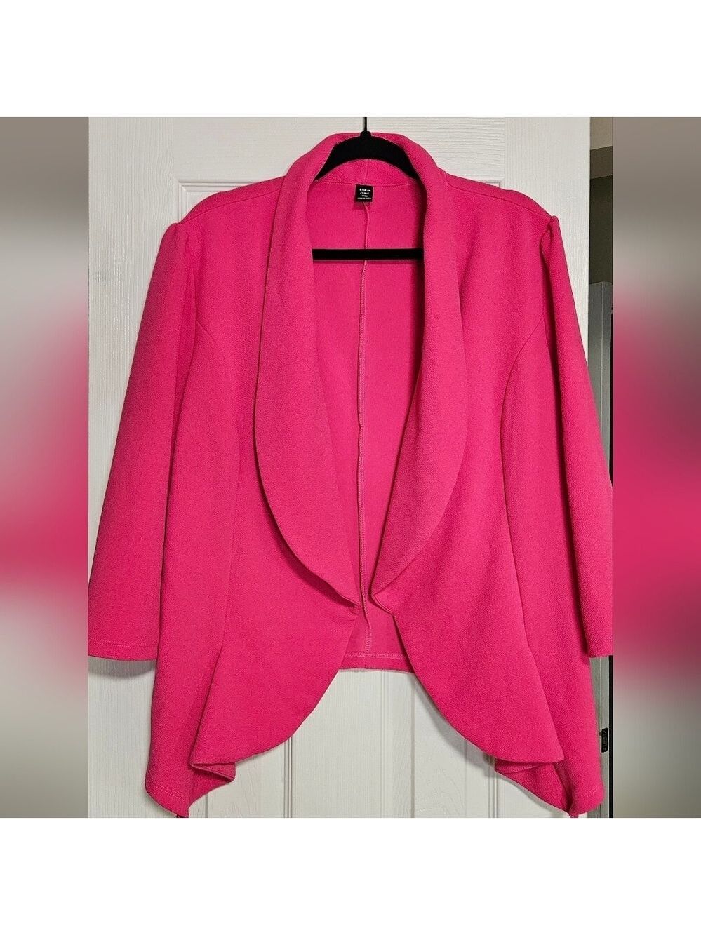SHEIN Vibrant Pink Open Front Blazer 3XL